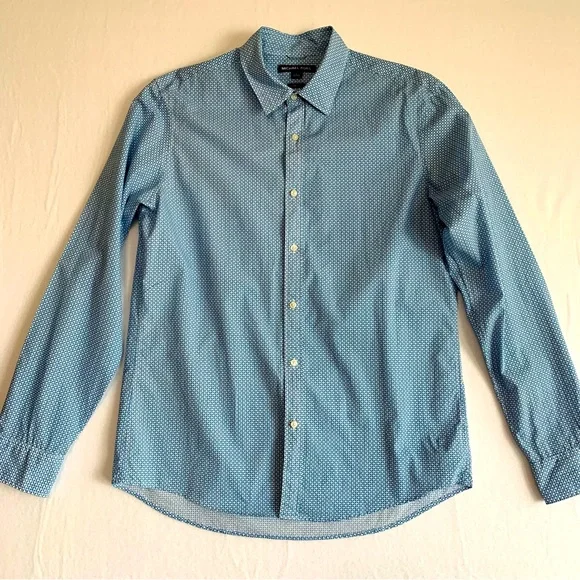 slim fit dress slacks Michael Kors Slim Fit Mod Print Dress Shirt Azure Azure / 15.5 32/33 main image 0